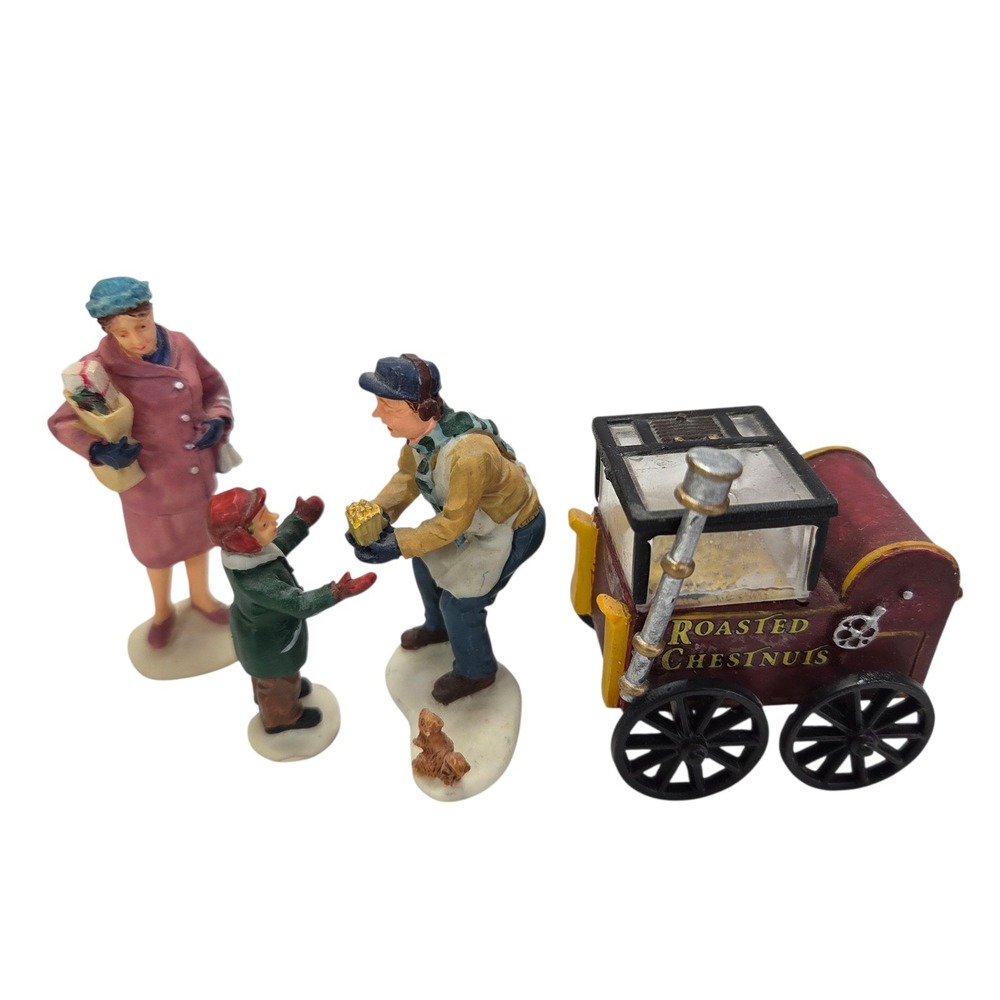 Lemax Roasted Chestnut Stand Vendor Cart 92331 Christmas Village Accessories Vtg